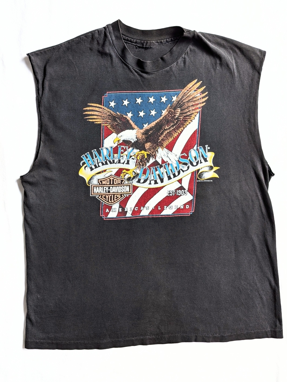 Mens Vintage Harley Davidson  XL Sleeveless Shirt Eagle  Murrels Inlet SC 90s